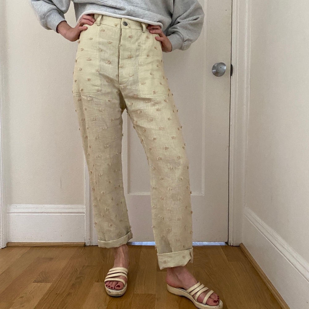 Rachel Comey embroidered linen pants - small